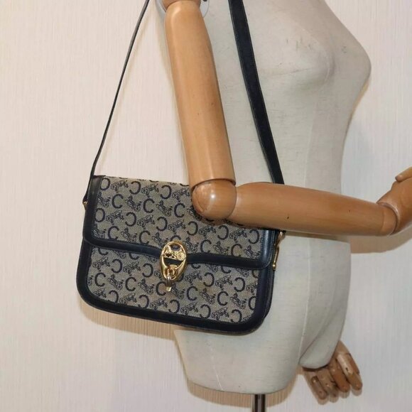 CELINE C saluki Shoulder Bag Navy Auth - Picture 1 of 16